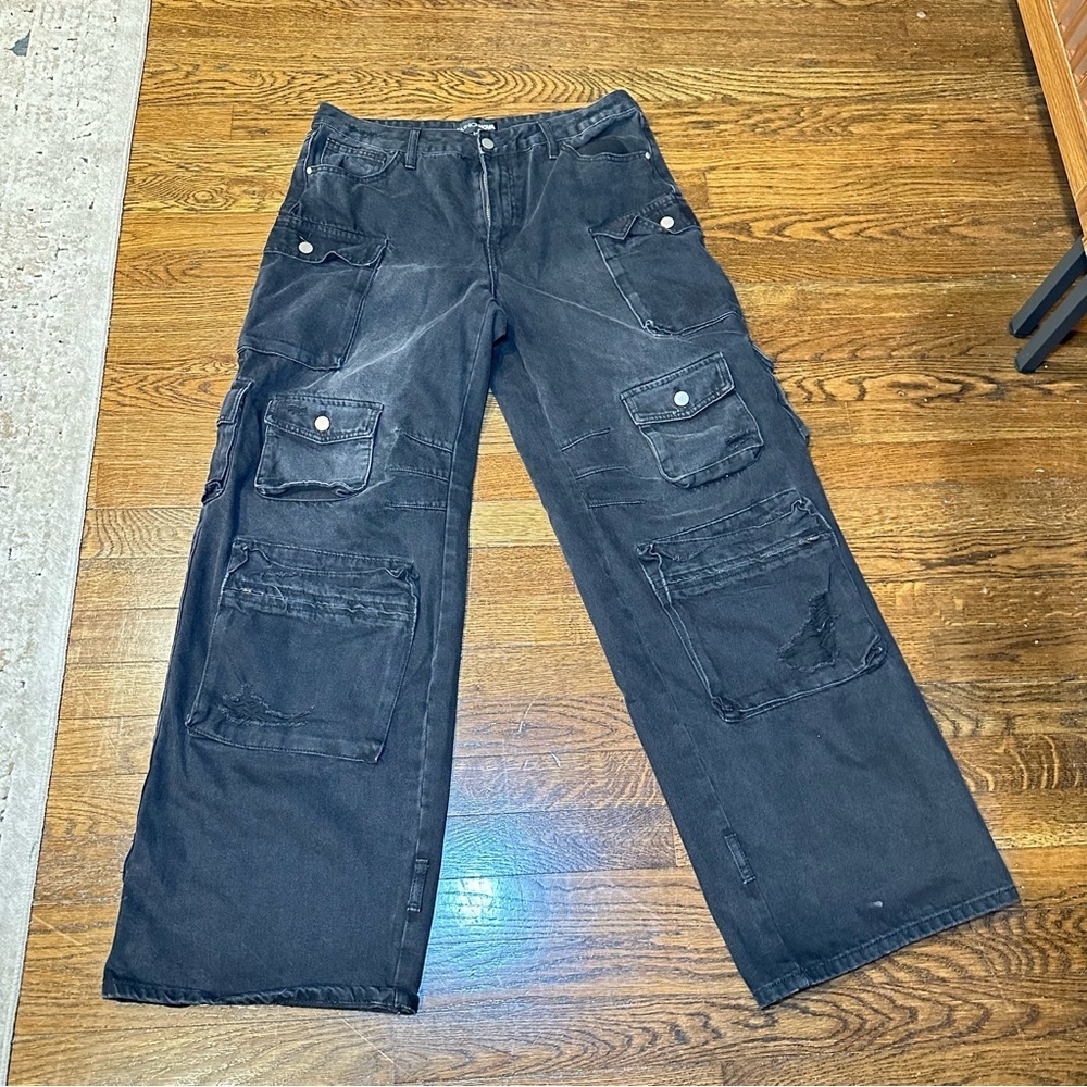 Fashion Nova Black Wide Leg Jeans